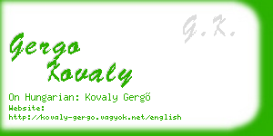 gergo kovaly business card
